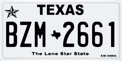 TX license plate BZM2661