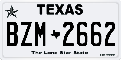 TX license plate BZM2662