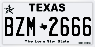 TX license plate BZM2666