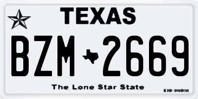 TX license plate BZM2669