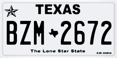 TX license plate BZM2672