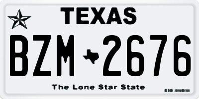 TX license plate BZM2676
