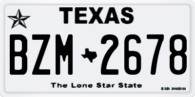 TX license plate BZM2678