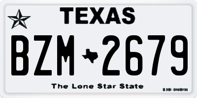 TX license plate BZM2679