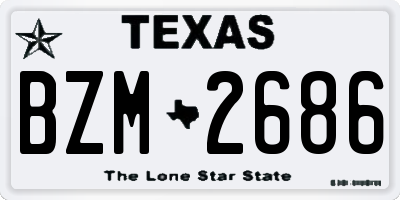 TX license plate BZM2686
