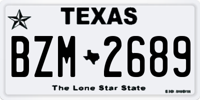 TX license plate BZM2689