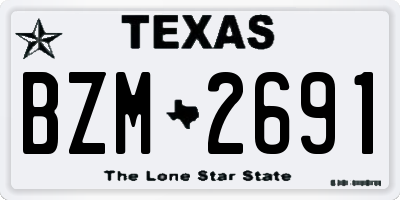 TX license plate BZM2691
