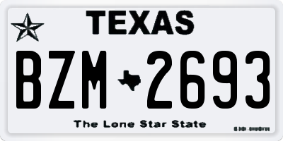 TX license plate BZM2693