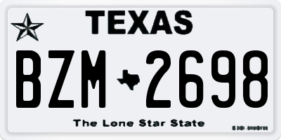 TX license plate BZM2698