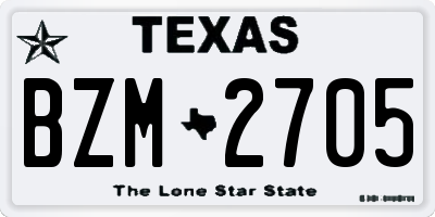 TX license plate BZM2705