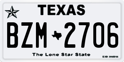 TX license plate BZM2706
