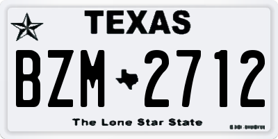 TX license plate BZM2712