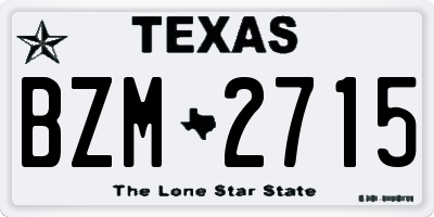 TX license plate BZM2715