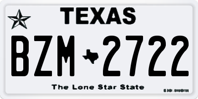 TX license plate BZM2722