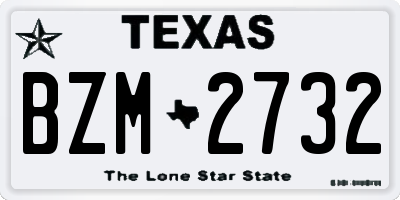 TX license plate BZM2732