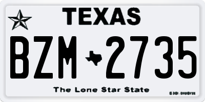TX license plate BZM2735