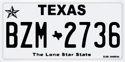 TX license plate BZM2736