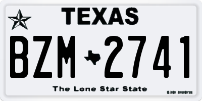 TX license plate BZM2741