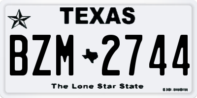 TX license plate BZM2744