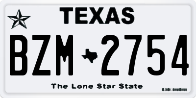 TX license plate BZM2754