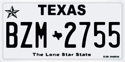 TX license plate BZM2755
