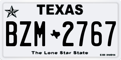 TX license plate BZM2767