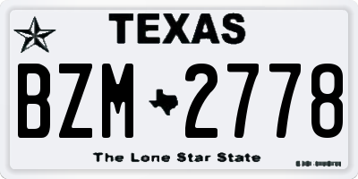 TX license plate BZM2778