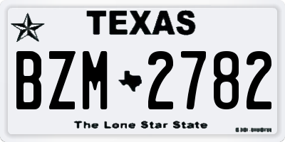 TX license plate BZM2782