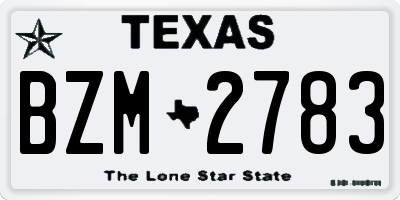 TX license plate BZM2783