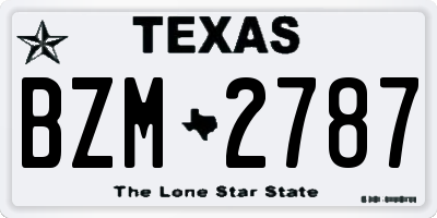 TX license plate BZM2787