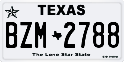 TX license plate BZM2788