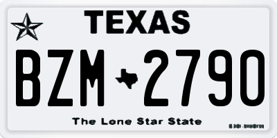 TX license plate BZM2790