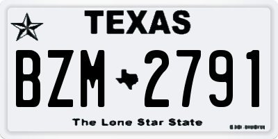 TX license plate BZM2791