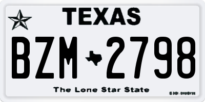 TX license plate BZM2798