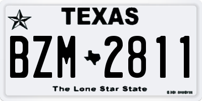 TX license plate BZM2811