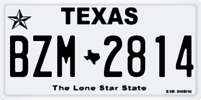 TX license plate BZM2814
