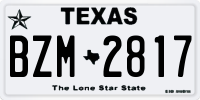 TX license plate BZM2817