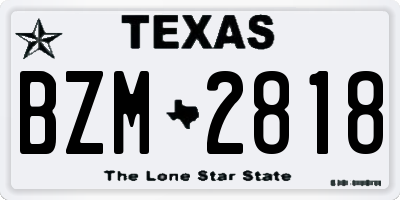 TX license plate BZM2818