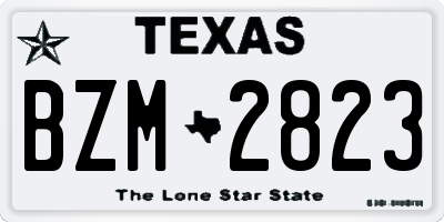 TX license plate BZM2823