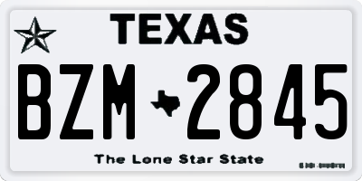 TX license plate BZM2845