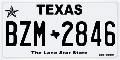 TX license plate BZM2846