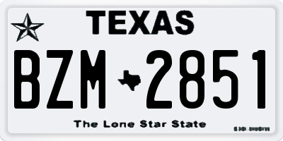 TX license plate BZM2851