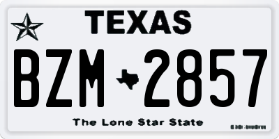 TX license plate BZM2857