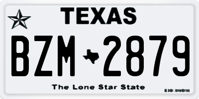 TX license plate BZM2879