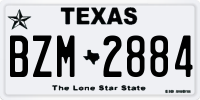 TX license plate BZM2884