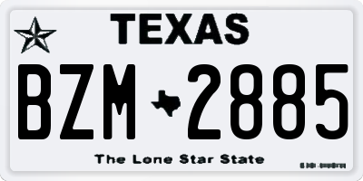TX license plate BZM2885