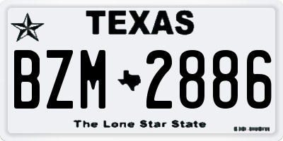 TX license plate BZM2886
