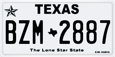TX license plate BZM2887