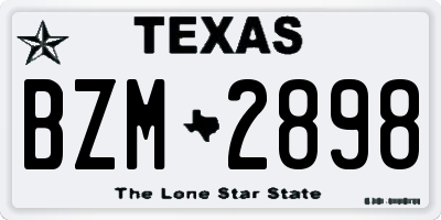 TX license plate BZM2898