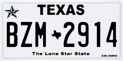 TX license plate BZM2914